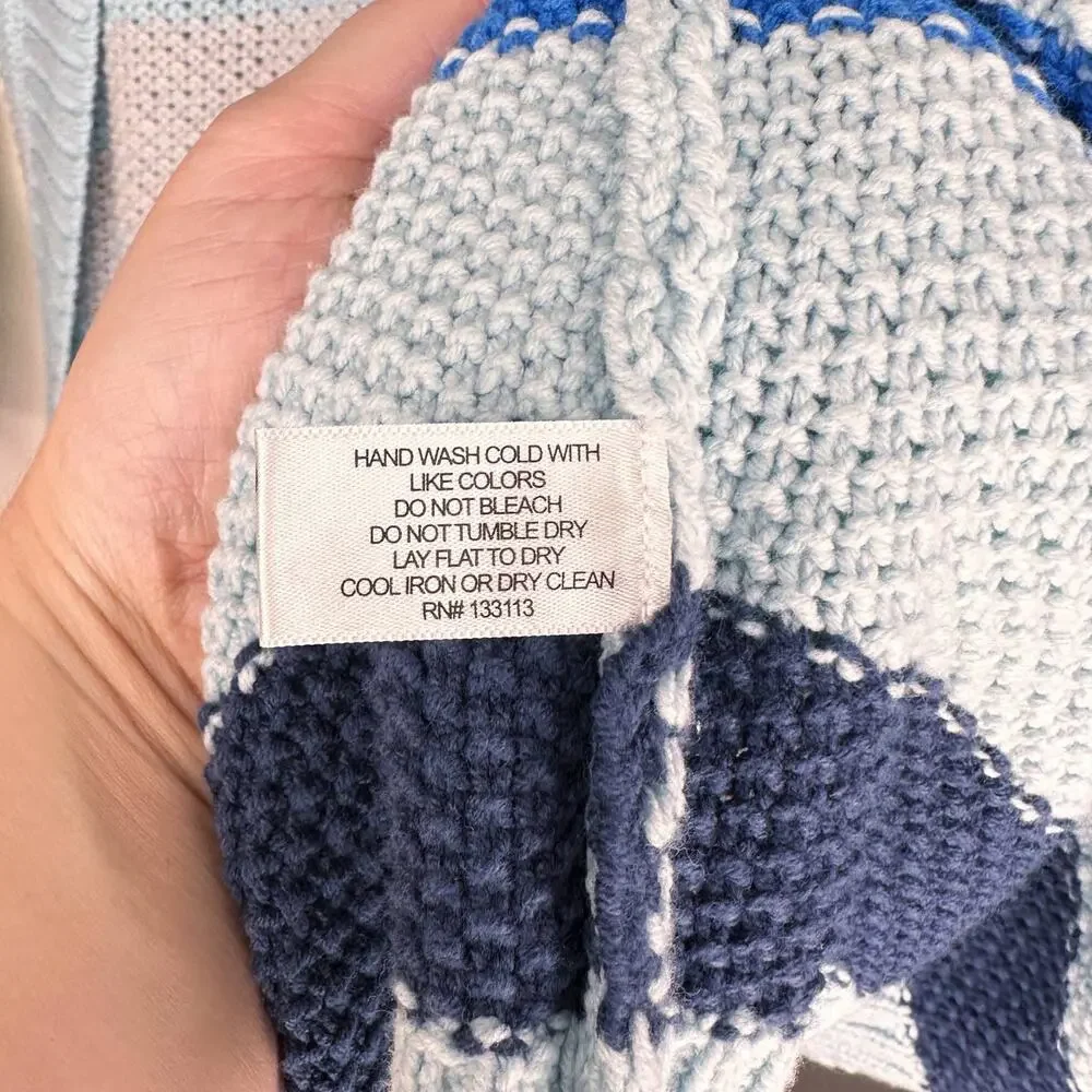 Lisa Todd Sand Sweeper Aqua Combo Striped Knit Long Open Cardigan Duster Sweater - Picture 9 of 11